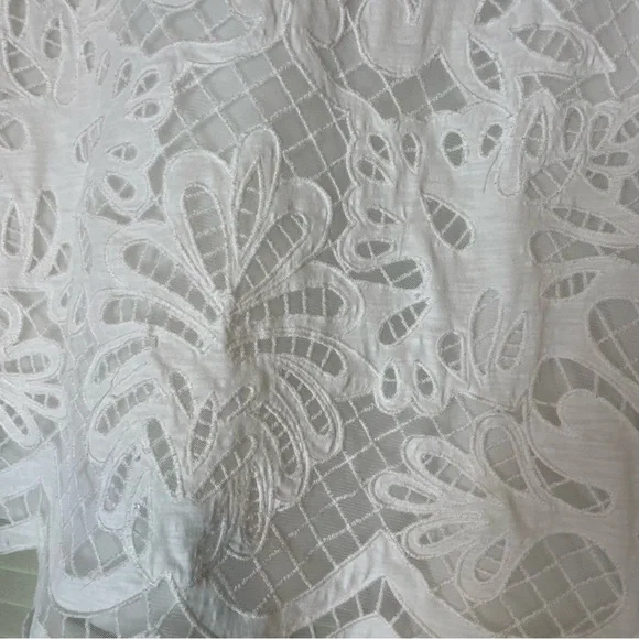 Soft Surroundings White Battenberg Lace Sleeveless Tank Top - Picture 7 of 11